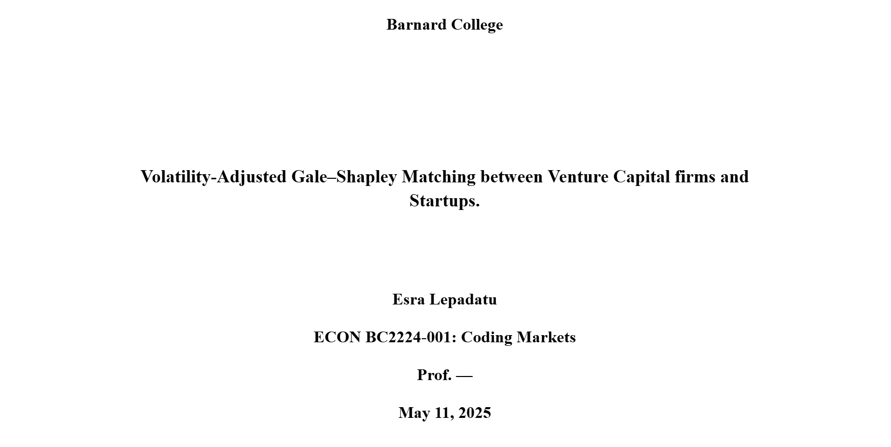 Volatility Study cover
